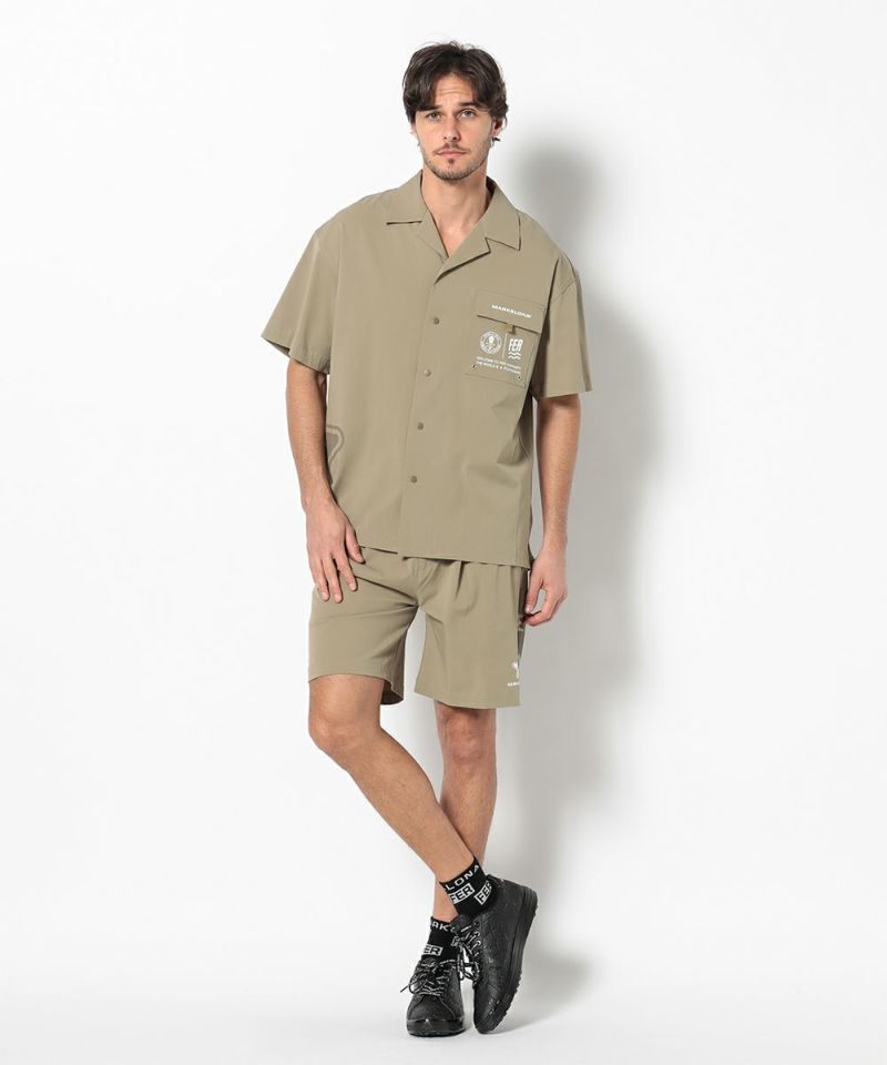 BEIGE モデル:身長185cm,チェスト95cm,ウエスト75cm,ヒップ94cm,着用サイズL